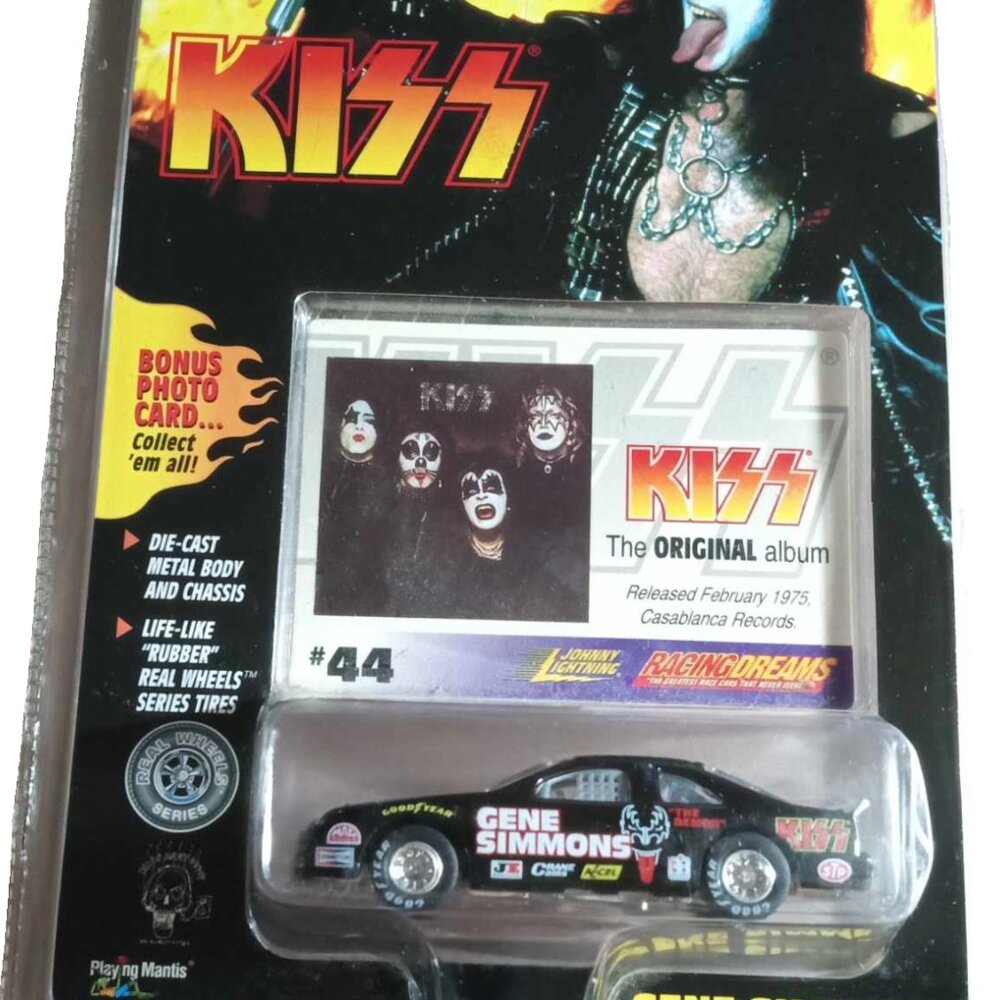 KISS Gene Simmons Johhny Lightning 1:64 Car Black #44 Bonus Card K NIP
